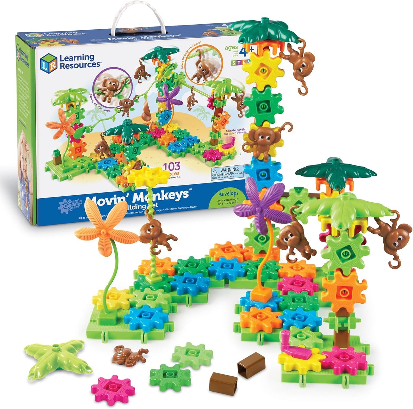 Learning Resources Gears! Gears! Gears! Space Explorers Building Set - 77 Pieces, Ages 4+, STEM Activities, Fine Motor Skills, Toddler Explorer Kit, Science and Construction, Boys and Girls Gifts