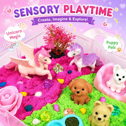 Dino & Ocean Sensory Bin, Dino & Ocean Sensory Toys with Play Sand for Toddlers Boys and Girls,Kids Toys Gift Sand Box for Age 3 4 5 6 7 8