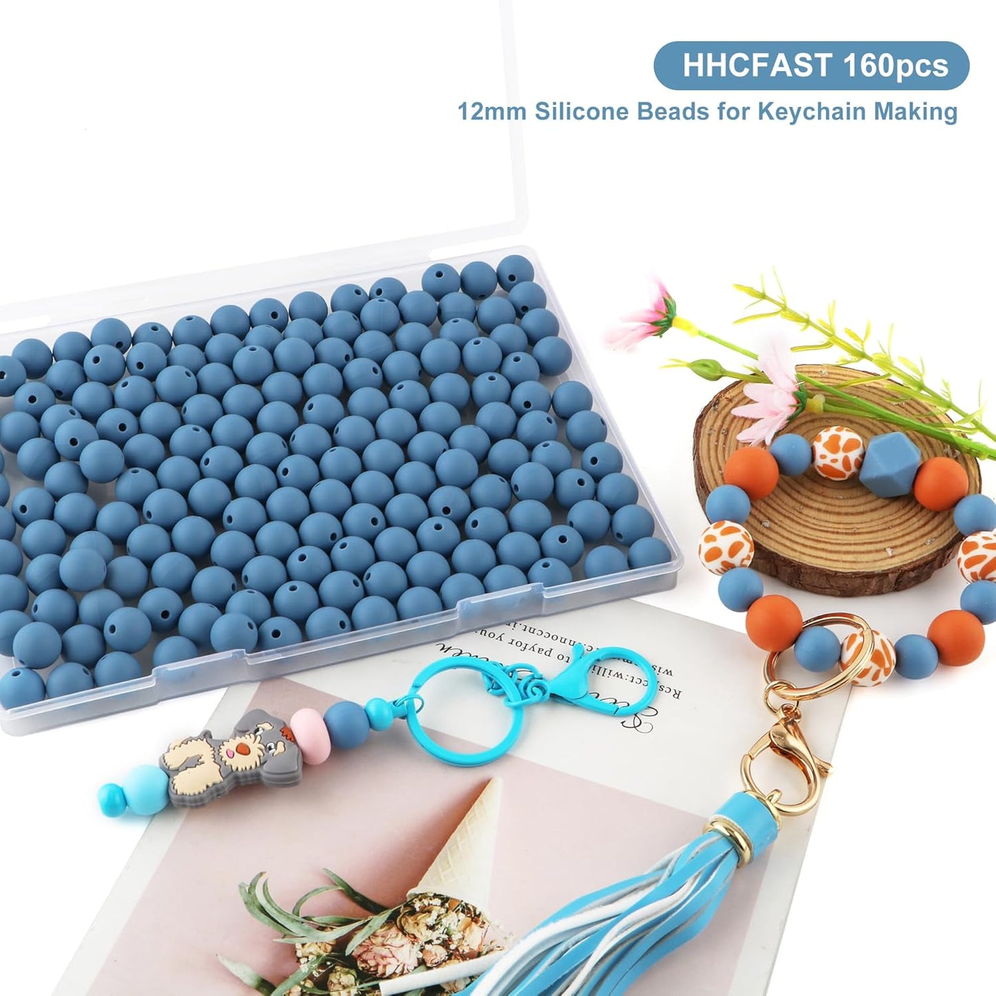 65Pcs 19mm Silicone Beads for Keychain Making Bracelet Necklace, Bulk Round Silicone Beads for Pens（Christmas Green） - Colors A