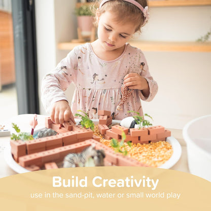 Inspire My Play 25 x Mini Silicone Building Blocks for Sensory and Messy Play - Construction Bin Filler - Creativity for Kids
