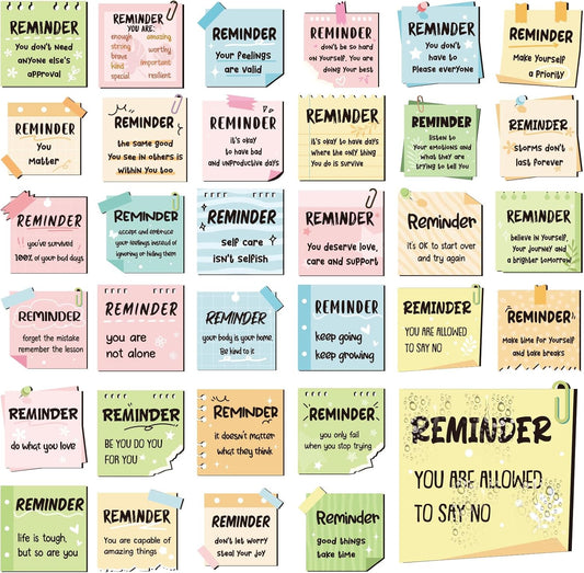 Copkim 32 Pcs Boho Mental Health Fridge Magnets Positive Affirmation Refrigerator Magnets Inspirational Gifts for Employee Appreciation Day Christmas Office Staff Teacher