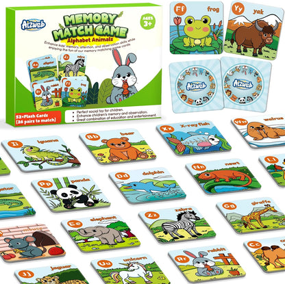Aizweb CVC Word Match Game - 60 Pc Toddler Card Games for Kids Ages 3-6, Phonics Flash Cards for Preschool & Kindergarten Learning Activities, Educational Toys for Home School Supplies