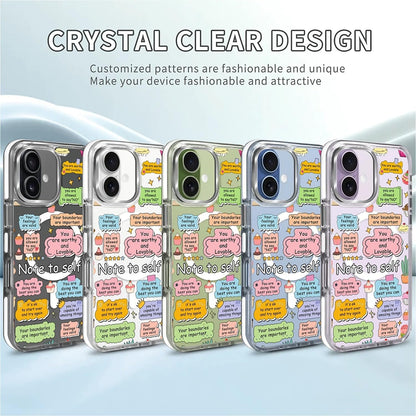 for iPhone 17 Pro Max Case [Compatible with Magsafe],Girls Women Clear Magnetic Case Silicone Shockproof Protective Cover with Pattern Colorful Motivational Letters