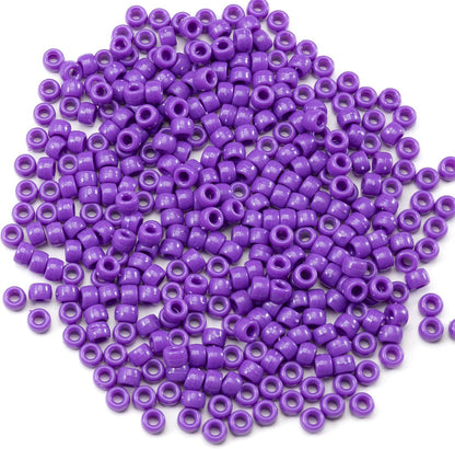 Gxueshan 1000 Pcs Acrylic Black Pony Beads 6x9mm Large Hole Pen Hair Kandi Beads Bulk for Friendship Bracelet Necklace Jewelry Making Earring Braiding Kit