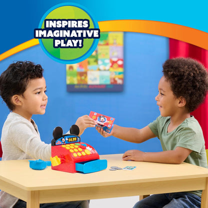 Disney Jr. Mickey Mouse Cash Register Playset – Interactive Pretend Play Toy with Sounds & Play Money, Fun Easter Basket Gift for Preschool Kids