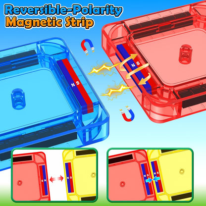 104 PCS Magnetic Tiles Road Set, STEM Construction Toys for Kids Ages 3-5 5-7 4-8, Magnet Building Blocks for Toddler Toys Games, Christmas Birthday Gifts for 3+ Year Old Boys Girls