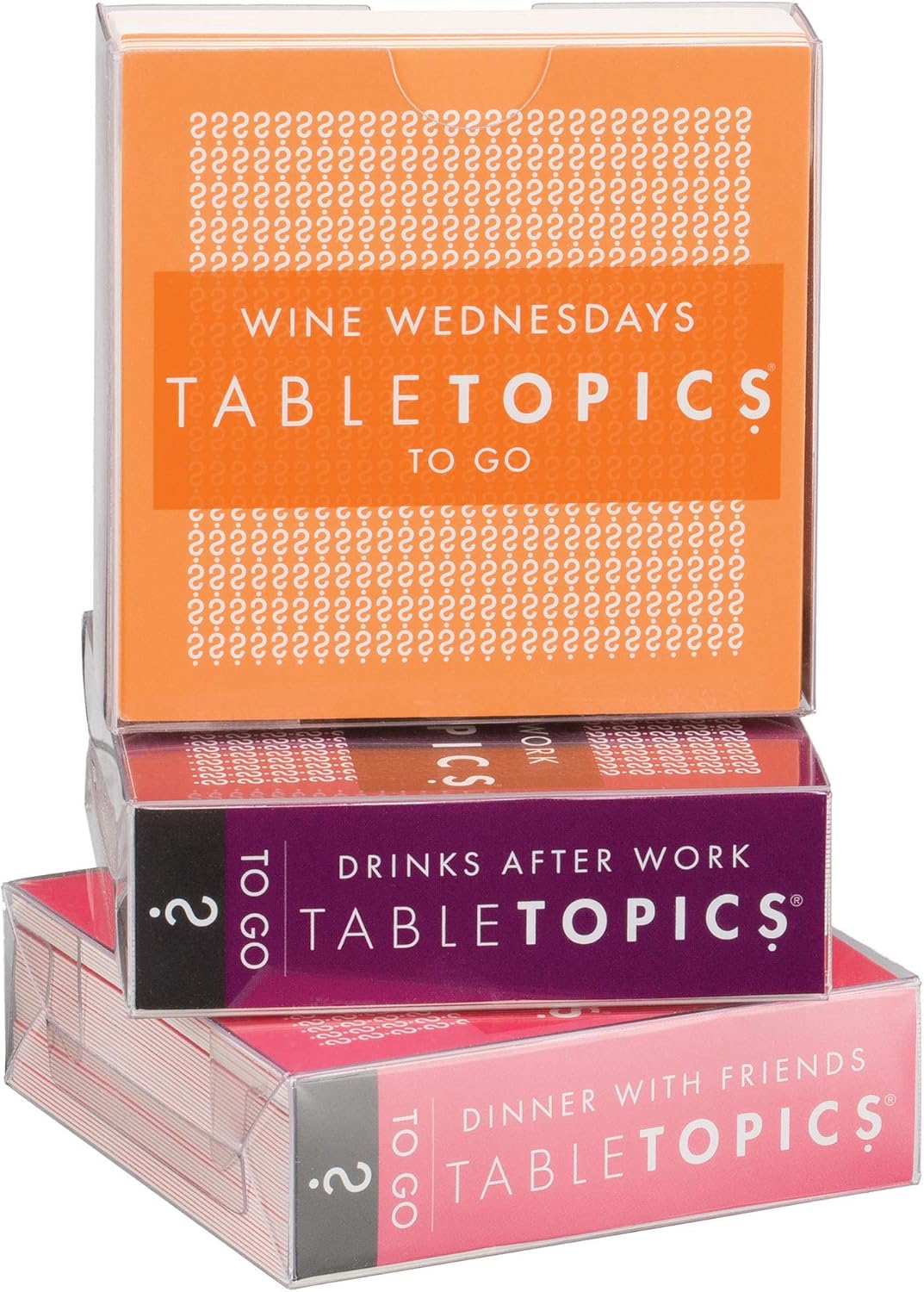 TableTopics Friends Conversation Pack Card Game - 120 Fun Conversation Starter Cards for Adult Parties, Friends’ Game Nights, or Girls’ Nights, Getting to Know You Questions, Boxed Set of 3 Topics