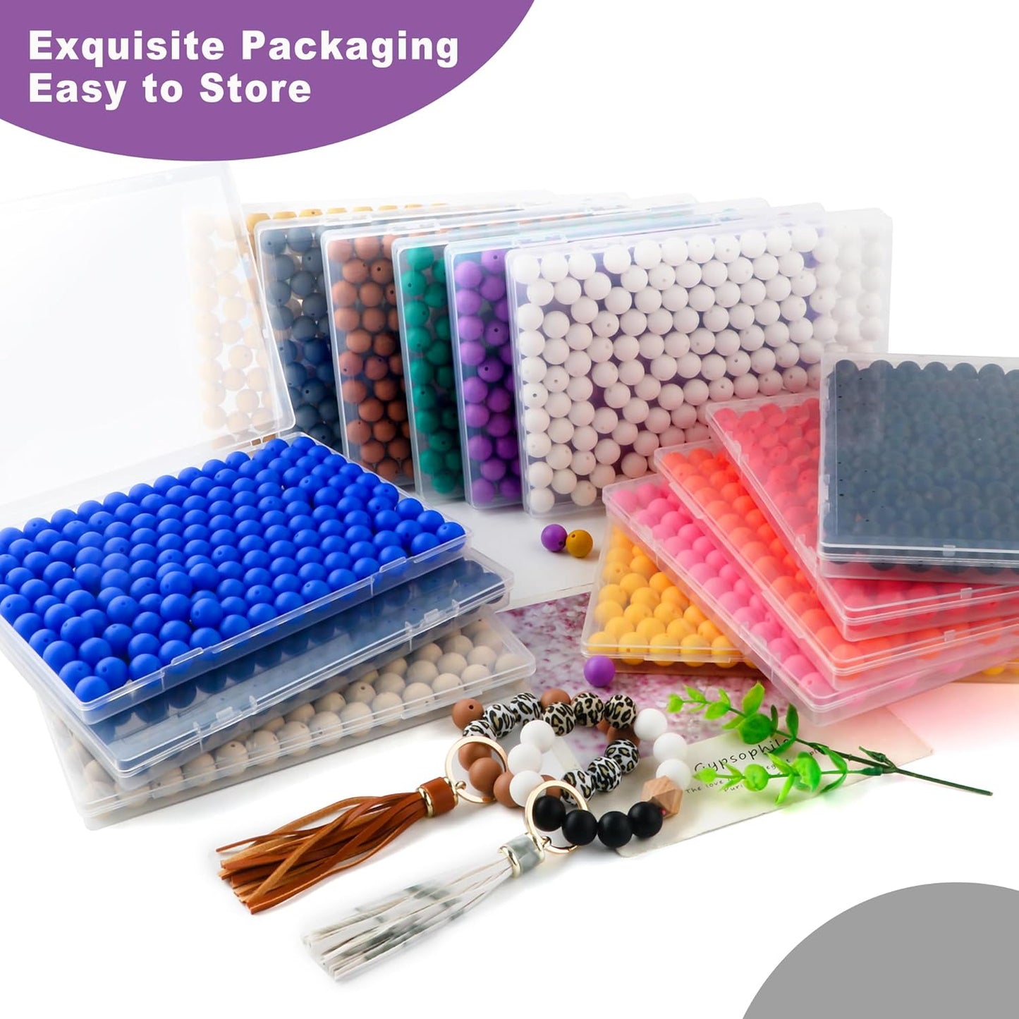 65Pcs 19mm Silicone Beads for Keychain Making Bracelet Necklace, Bulk Round Silicone Beads for Pens（Christmas Green） - Colors B