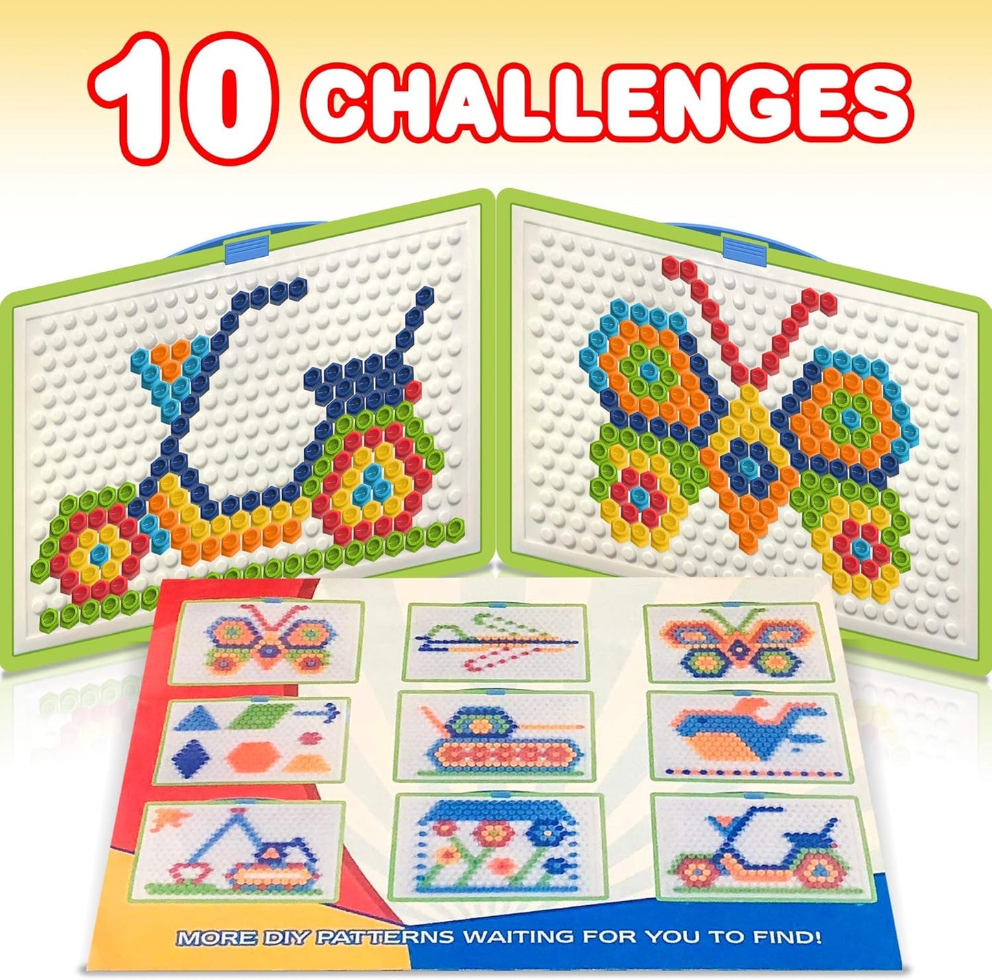 ArtCreativity Mushroom Peg Puzzle for Kids with 10-Challenges, Fun Brain Teaser peg Game for Children, Mushroom Puzzle, Creative Educational Learning Toy, Gift Idea for Boys and Girls