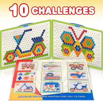 ArtCreativity Mushroom Peg Puzzle for Kids with 10-Challenges, Fun Brain Teaser peg Game for Children, Mushroom Puzzle, Creative Educational Learning Toy, Gift Idea for Boys and Girls