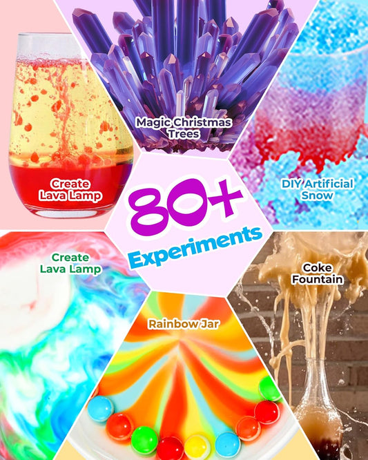 80+ Science Experiment Kit for Kids Ages 5-6-7-8, STEM Learning and Educational Toys, First Science Kit for Boys Girl Birthday Gifts