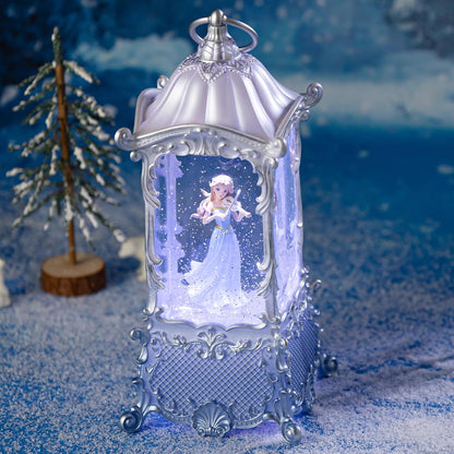 Snow Globe Lantern with Violin Girl – Shatterproof, Glitter Snowglobe 10 Songs Music Box, Led Light, USB or Battery Powered, for Girls Spring Day Gifts Birthday Home Decor Fall Decoration, Silver