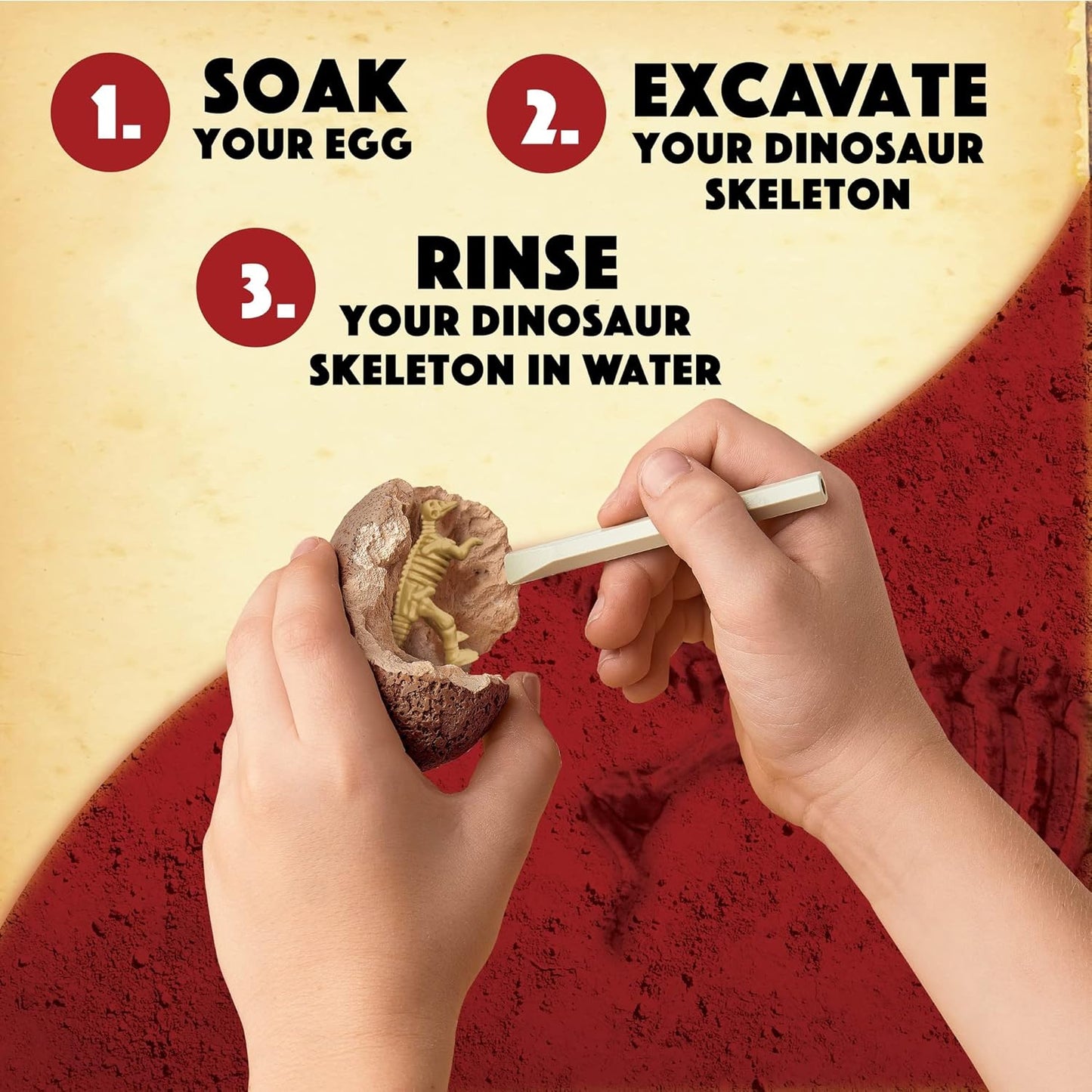 MindWare Dig It Up! Dinosaur Skeleton Eggs Excavation kit - Comes with 12 Clay Eggs, 12 Chisel Tools and 12 Instruction Sheets