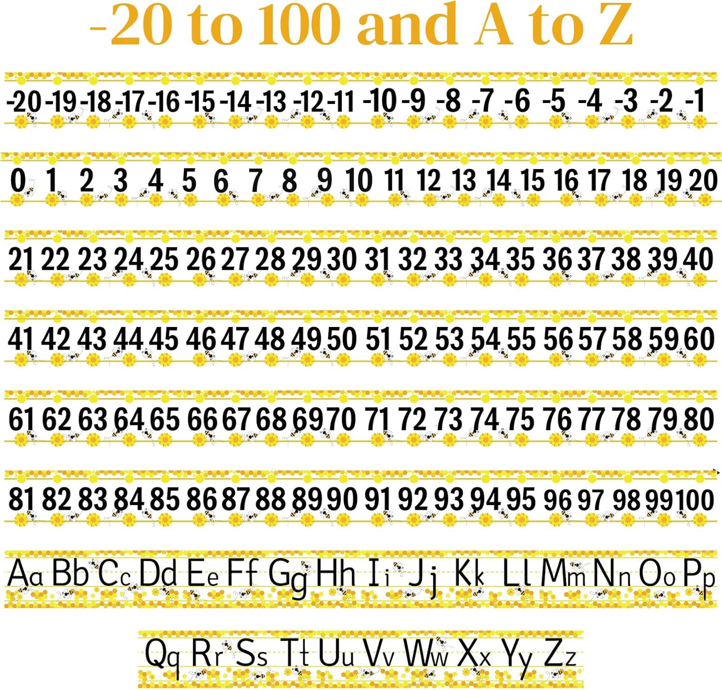 32Pcs A to Z Alphabet and -20-100 Number Cards Boho Bulletin Board Under The Sea Ocean Summer Sunflower Bee Theme Classroom Decorations Math Posters for Wall School Teacher Supplies (Sea Number)