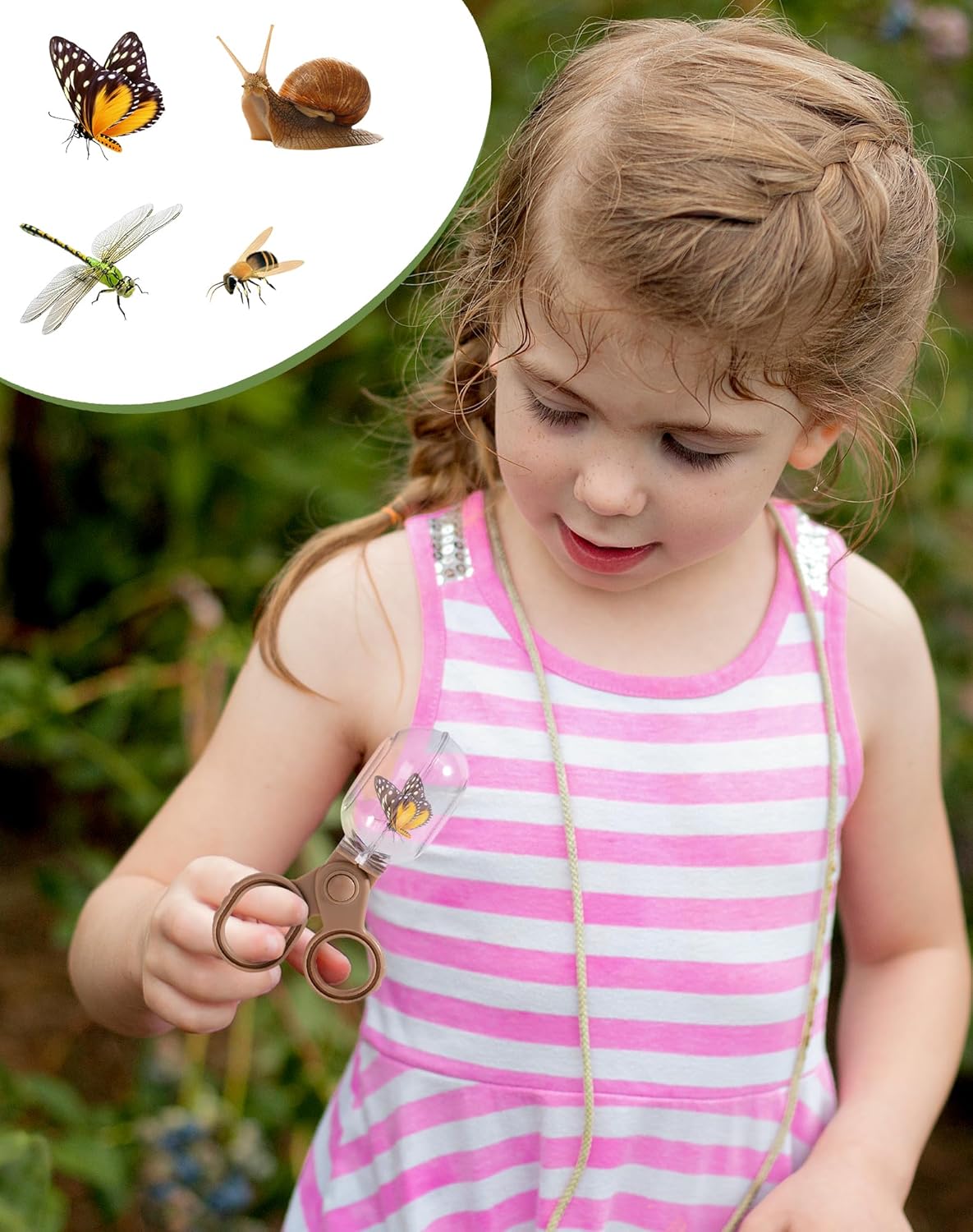 ROBUD Bug Catcher for Kids, Bug Catcher Kit with Bag Kit, Outdoor Exploration Set for Camping, Montessroi Toy for Kids Coming Closer to Nature，WRP07
