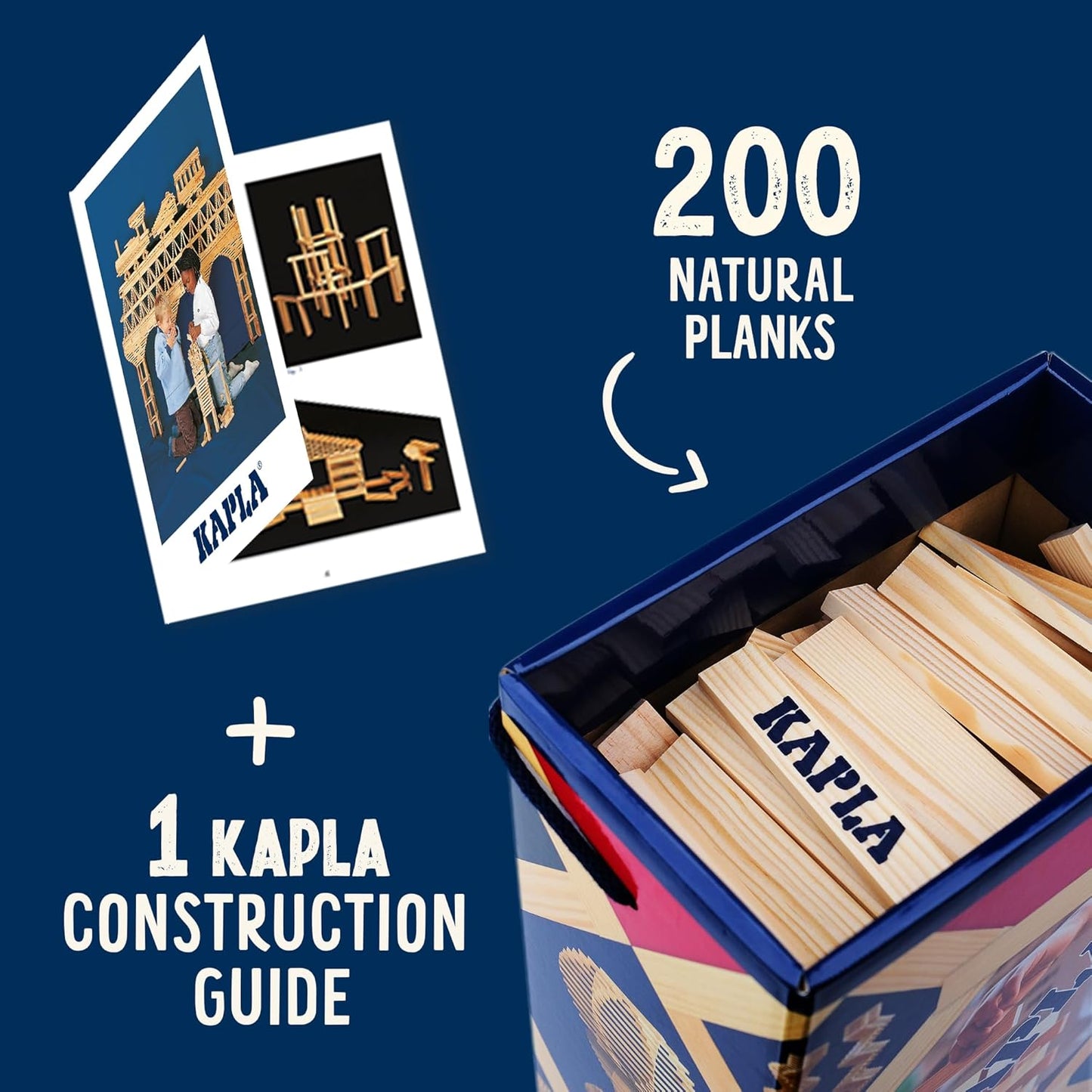 KAPLA Wooden Construction kit 200 Bricks