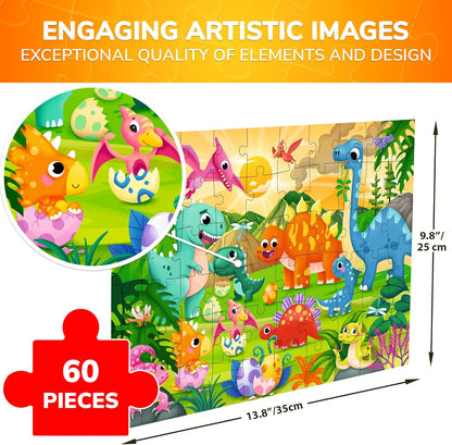 QUOKKA Puzzles for Kids Ages 4-6 – 60 Piece Jigsaw Puzzles for Toddlers Ages 3-5 with Unicorns – Quiet Time Toy for Preschoolers 2-4 – FSC Certified Educational Learning Game for Boys and Girls