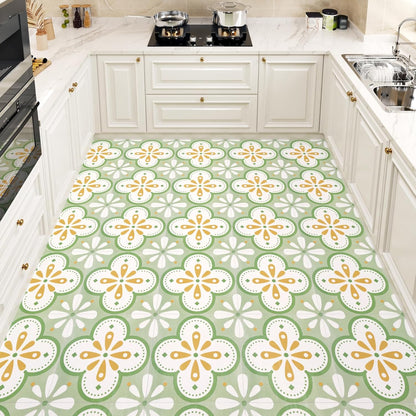 Wallercity White Marble Peel and Stick Vinyl Floor Tiles 6-Pack 12x12 Inches Self Adhesive Waterproof Flooring Planks for Bathroom Kitchen Bedrooms Stick on Floor Tiles Laminate Sheets Vinyl Flooring