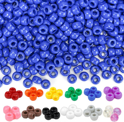 Dowsabel Brown Pony Beads Bulk 1000 Pcs 6x9mm, Large Hole Kandi Hair Beads for Braids Bracelets, DIY Friendship Bracelets Necklaces Jewelry Making Crafts and Gifts