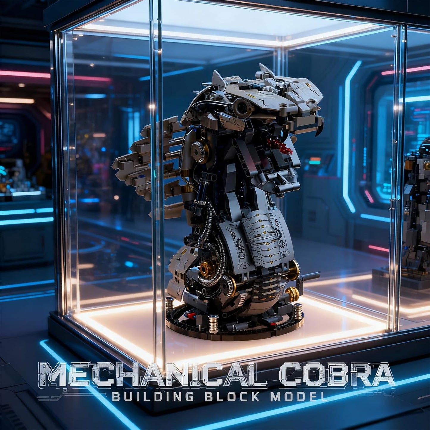 Mechanical Cobra Building Block Toy Technic Snake Robot Model Kit with Detailed Gears & Motion Design Movable Joints Engineering Construction Set for Adults Teens Collectible Display Model