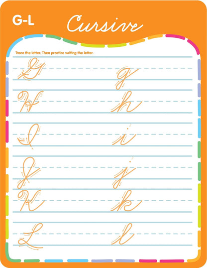 Active Minds - Write-and-Erase - Wipe Clean Learning Boards Ages 6+ - Cursive (Active Minds Welbs)
