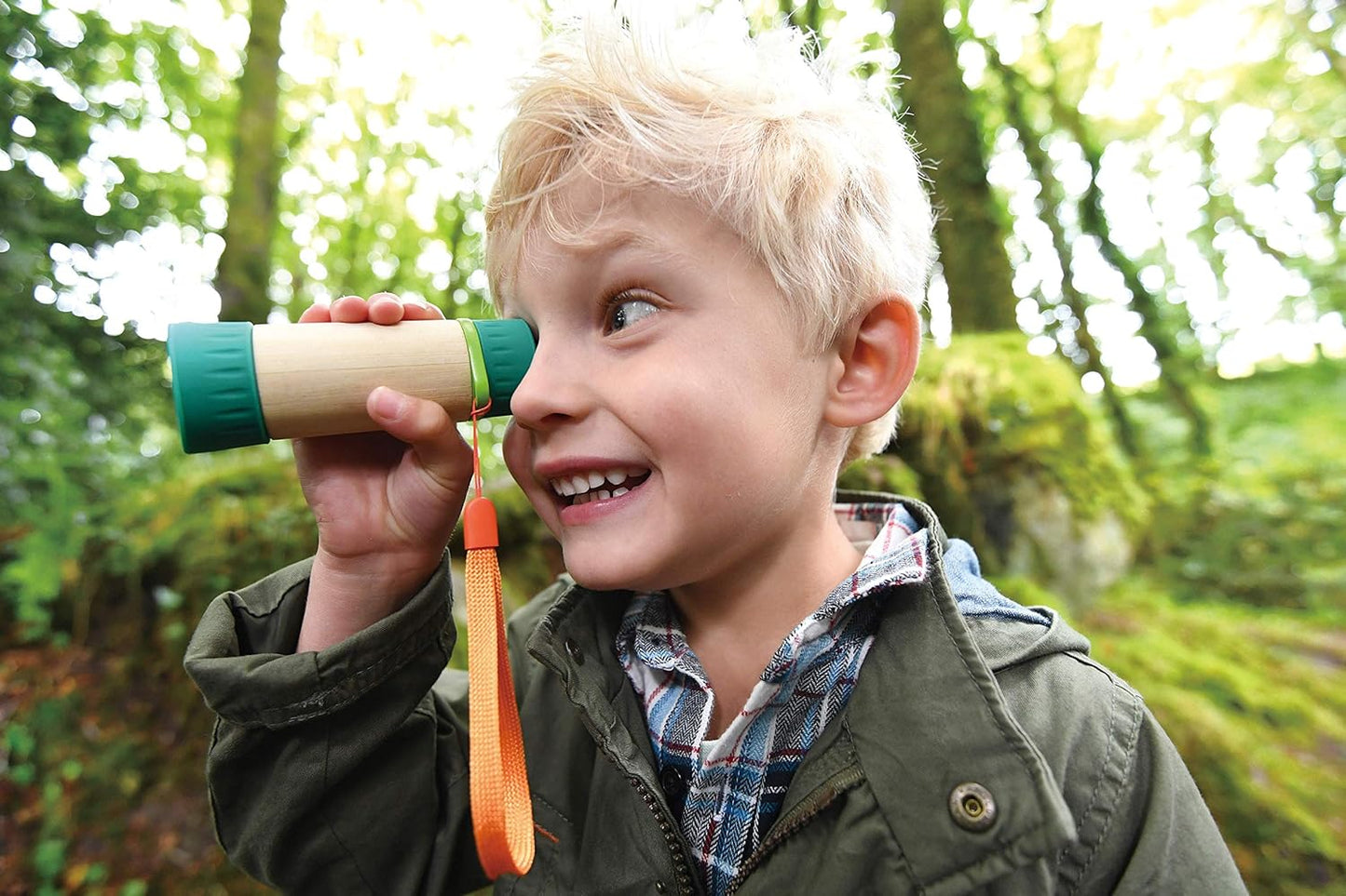 Hape Adjustable Telescope| Bamboo Spy Gear for Kids with 8X Magnification