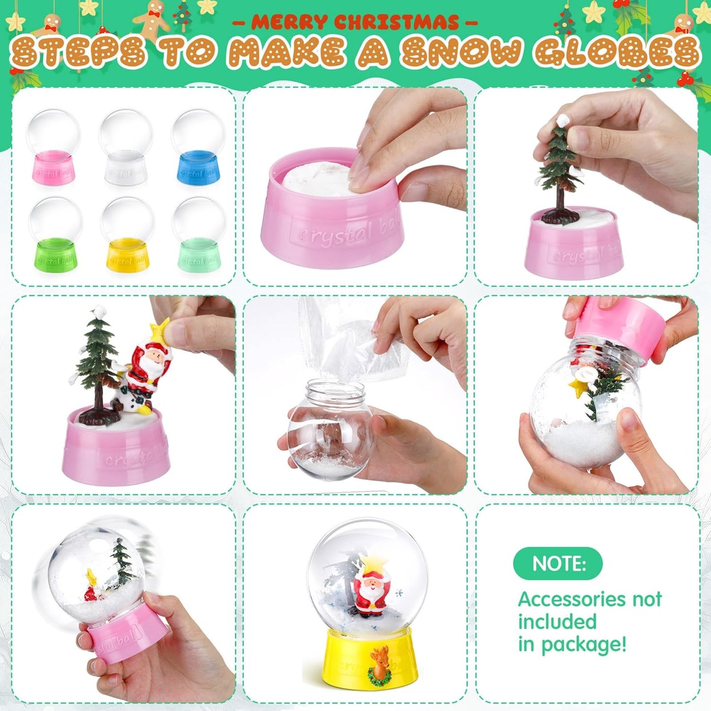 Mifoci 24 Pcs 4 Inch Empty Snow Globe Clear Fillable Water Globe with Screw Off Cap Empty Valentines Day Plastic Snow Case for DIY Crafts Home Decoration Display Plant