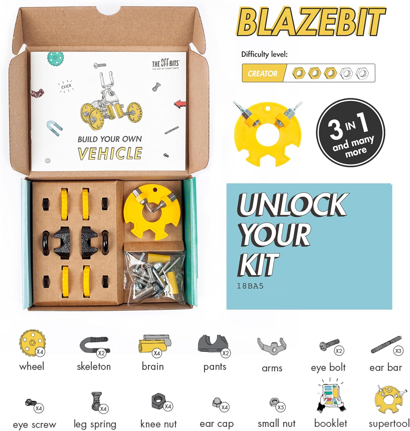 The Off Bits AirBit – Build Your Own Airplane! STEM Building Kit for Creative Kids 8-12 & Curious Adults, Fun Educational Gift for Boys & Girls