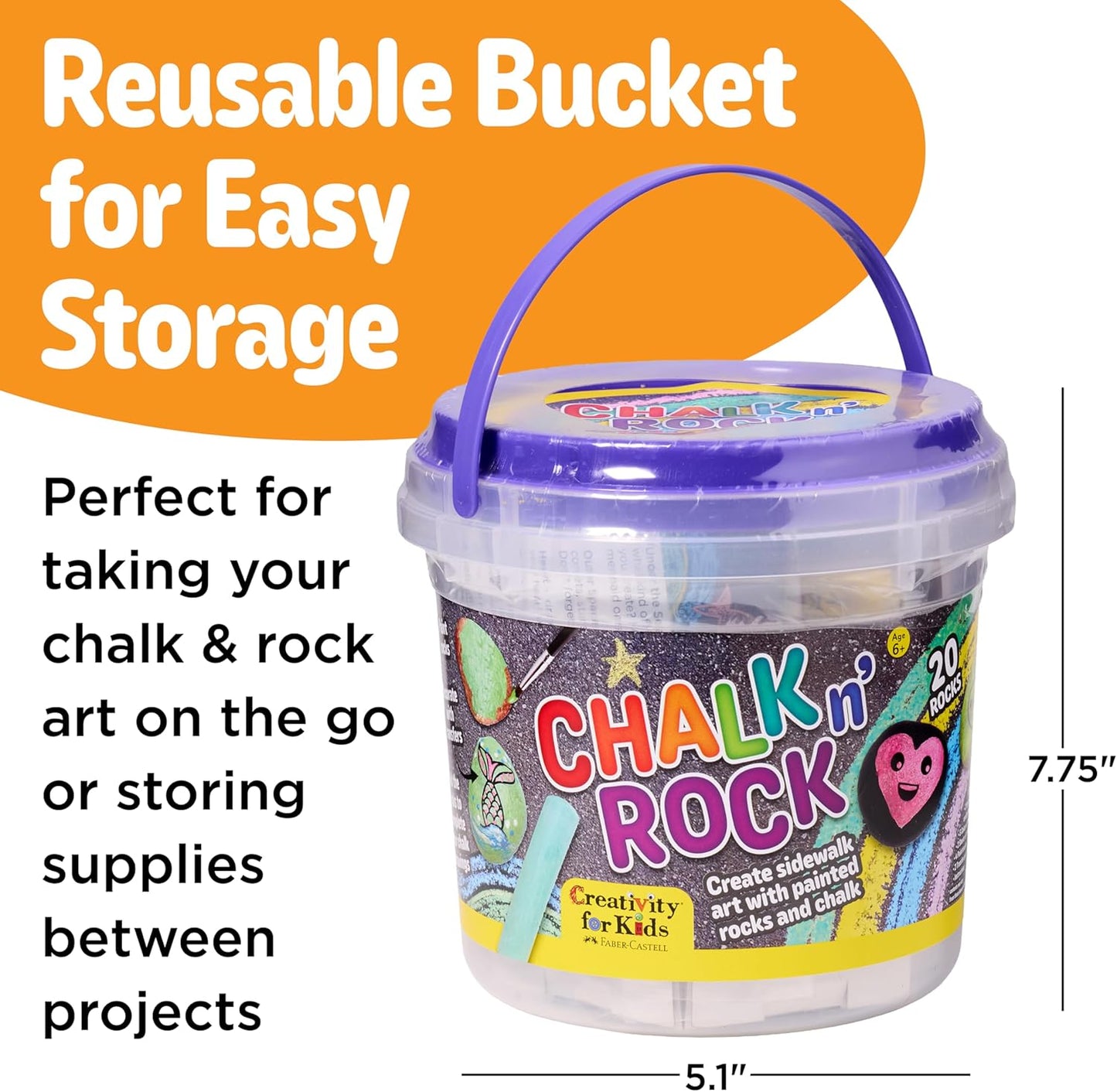 Creativity for Kids Rock Snake Bucket Kit Create 20 Smooth Stones into a Colorful Rock Snake Fun DIY Craft & Outdoor Art Activity for Kids (Ages 6+)