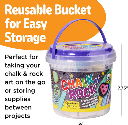 Creativity for Kids Rock Snake Bucket Kit Create 20 Smooth Stones into a Colorful Rock Snake Fun DIY Craft & Outdoor Art Activity for Kids (Ages 6+)