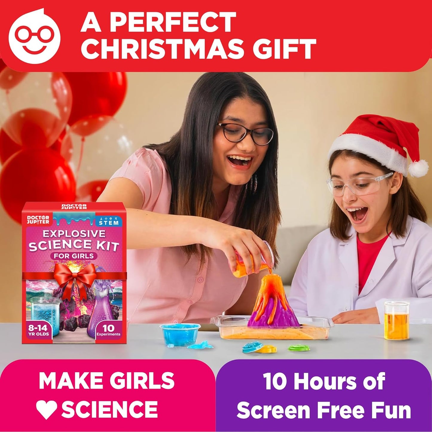 Doctor Jupiter Preschool Science Kit for Kids Ages 3-5 | Toddler Learning Activities, Birthday Gift Ideas for 3-4-5 Year Old Girls | Learning & Educational Toy STEM Kit with 100+ Experiments