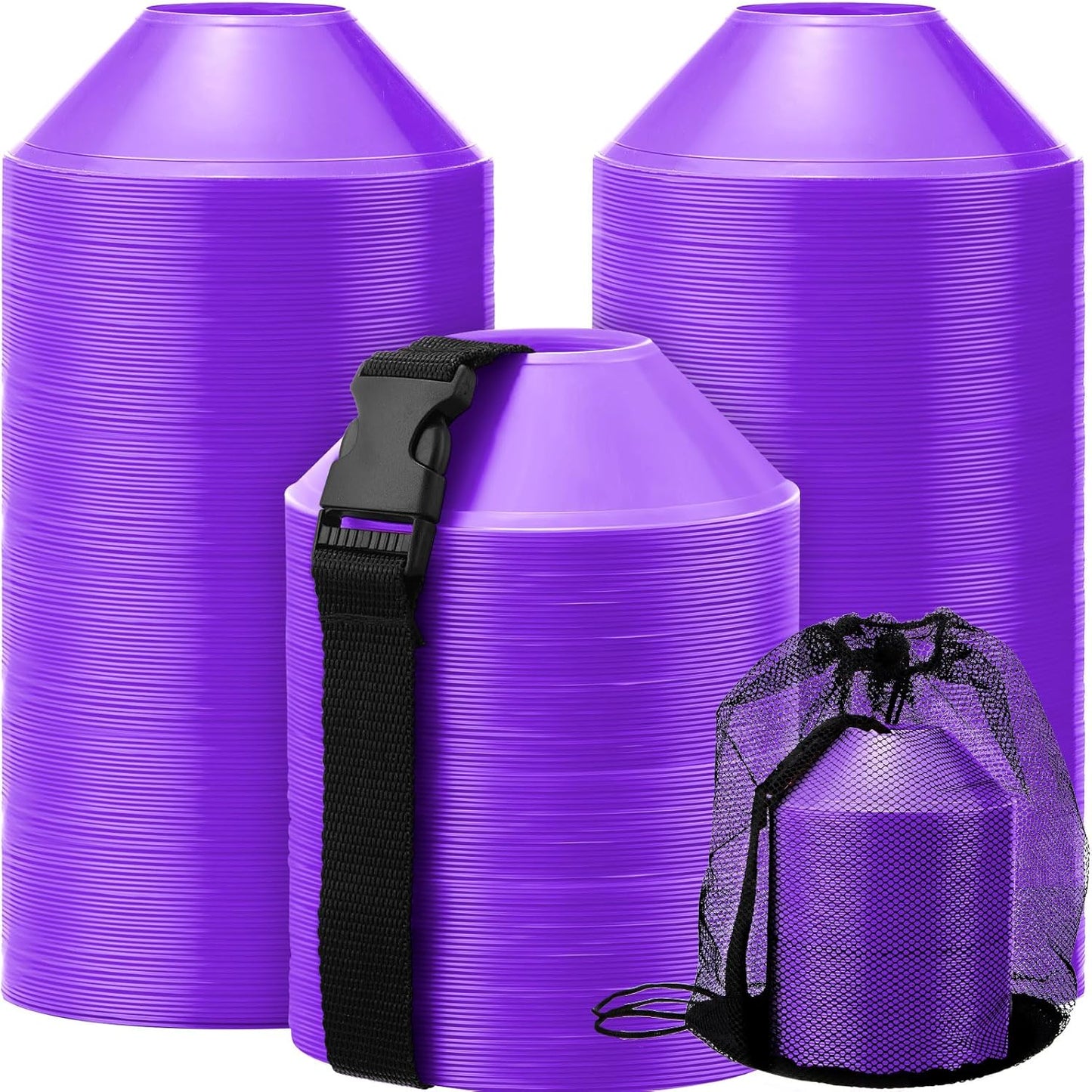 Hanaive 100 Pieces Mini Soccer Cones for Sport Drills 5 Inch Agility Disc Cones with Accessories for Kids Football Training