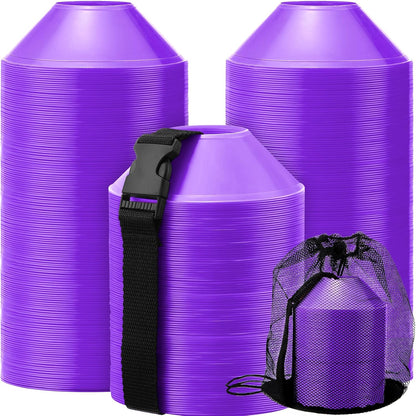 Hanaive 100 Pieces Mini Soccer Cones for Sport Drills 5 Inch Agility Disc Cones with Accessories for Kids Football Training