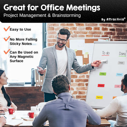 Attractivia Dry Erase Magnetic Labels 7.3 x 5.6 in, Dry Erase Magnets, 20-Pack, White Erasable Write-On All-Purpose Labels, for Office, Education, Home, Whiteboard