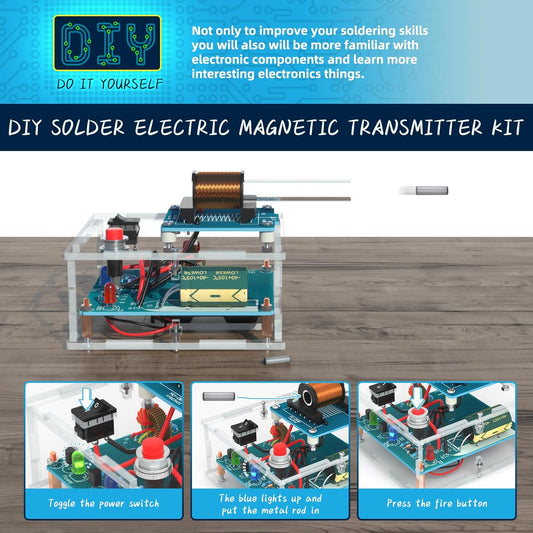 Electric Magnetic Transmitter Kit, Soldering Projects Mini DIY Shooting Game DIY Electric Magnetic Transmitter Kit for Learning Teaching STEM Education Ideal Gift for Family and Friends