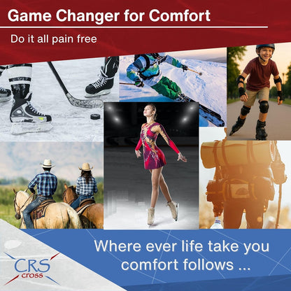CRS Cross Gel Discs. Ankle Gel Pads. Premium Cushion and Protection for Ice Skates, Hockey, Roller Skating, Inline, Hiking, Riding, and Ski Boots.