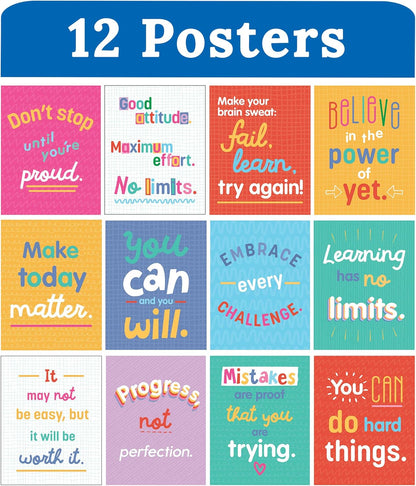 Carson Dellosa 14-Piece Mathematics Strategy Posters, 8.5" x 11" Wall Art Ten Frame, Counting, Number Line, Math Manipulatives, Facts, and More Strategies, Classroom Decor and Teacher Supplies
