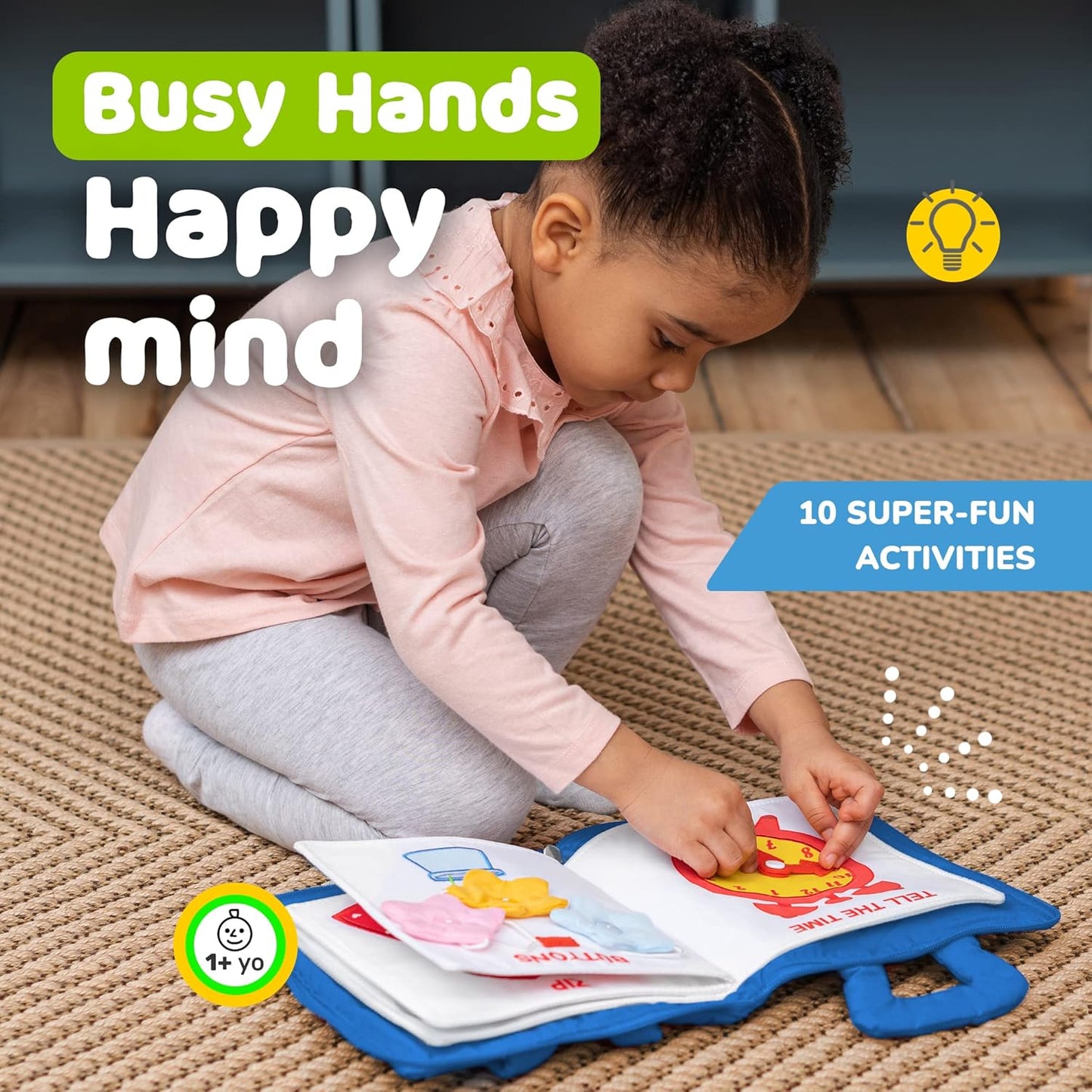 deMoca Travel Toys for Toddlers, Quiet Book for Toddlers 1-3, Baby Travel Toys for Airplane Car Rides, Montessori Busy Book for 1 Year Old with All Parts Attached, Felt Activity Pad, No Noise Gift