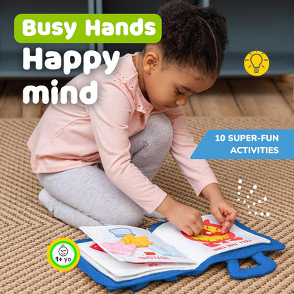 deMoca Travel Toys for Toddlers, Quiet Book for Toddlers 1-3, Baby Travel Toys for Airplane Car Rides, Montessori Busy Book for 1 Year Old with All Parts Attached, Felt Activity Pad, No Noise Gift