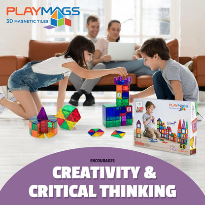 Playmags Magnetic Figures Community Set of 15 Pieces - 2 Inches Play People Perfect for Magnetic Tiles Building Blocks - STEM Learning Toys Children – Magnet Tiles Expansion Accessories Pack
