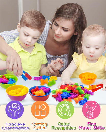 Yetonamr 48 Pcs Counting Dinosaurs Montessori Toys for 3 4 5 Years Old Boys Girls, Toddler Preschool Learning Activities Toy for Kids Ages 3-5, 4-8, Birthday Gifts Sensory Toys