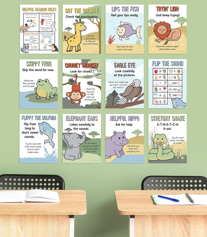 Carson Dellosa 14-Piece Mathematics Strategy Posters, 8.5" x 11" Wall Art Ten Frame, Counting, Number Line, Math Manipulatives, Facts, and More Strategies, Classroom Decor and Teacher Supplies