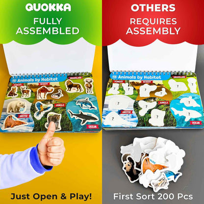 QUOKKA Montessori Busy Book for Toddlers 1-3 - Pre K Kids Learning Activities for Homeschooling - My Preschool Busy Book for Ages 3-5 - 15 Kids Educational Activities 2-4 Years