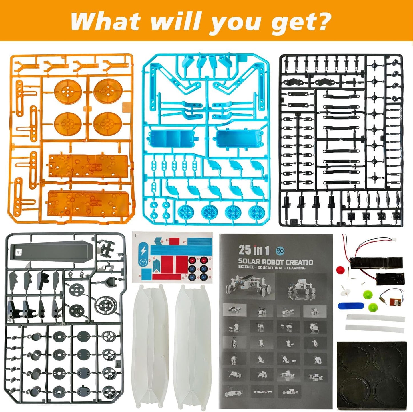 STEM 25-in-1 Education DIY Solar Power Toys for Boys Age 8-12, Science Kits Robots Toys for Ages 8-13, Building Toys Robotics Experiment Set Birthday Gifts for Kids 8 9 10 11 12 13 14+ Years Old