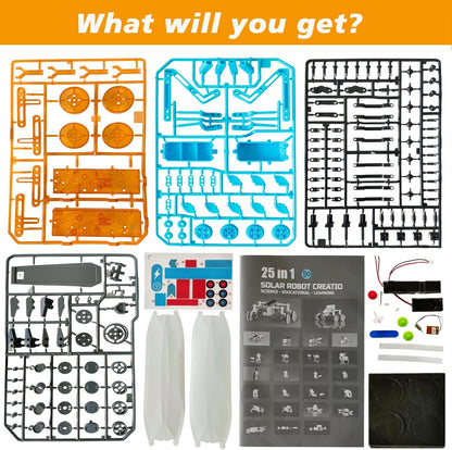 STEM 25-in-1 Education DIY Solar Power Toys for Boys Age 8-12, Science Kits Robots Toys for Ages 8-13, Building Toys Robotics Experiment Set Birthday Gifts for Kids 8 9 10 11 12 13 14+ Years Old