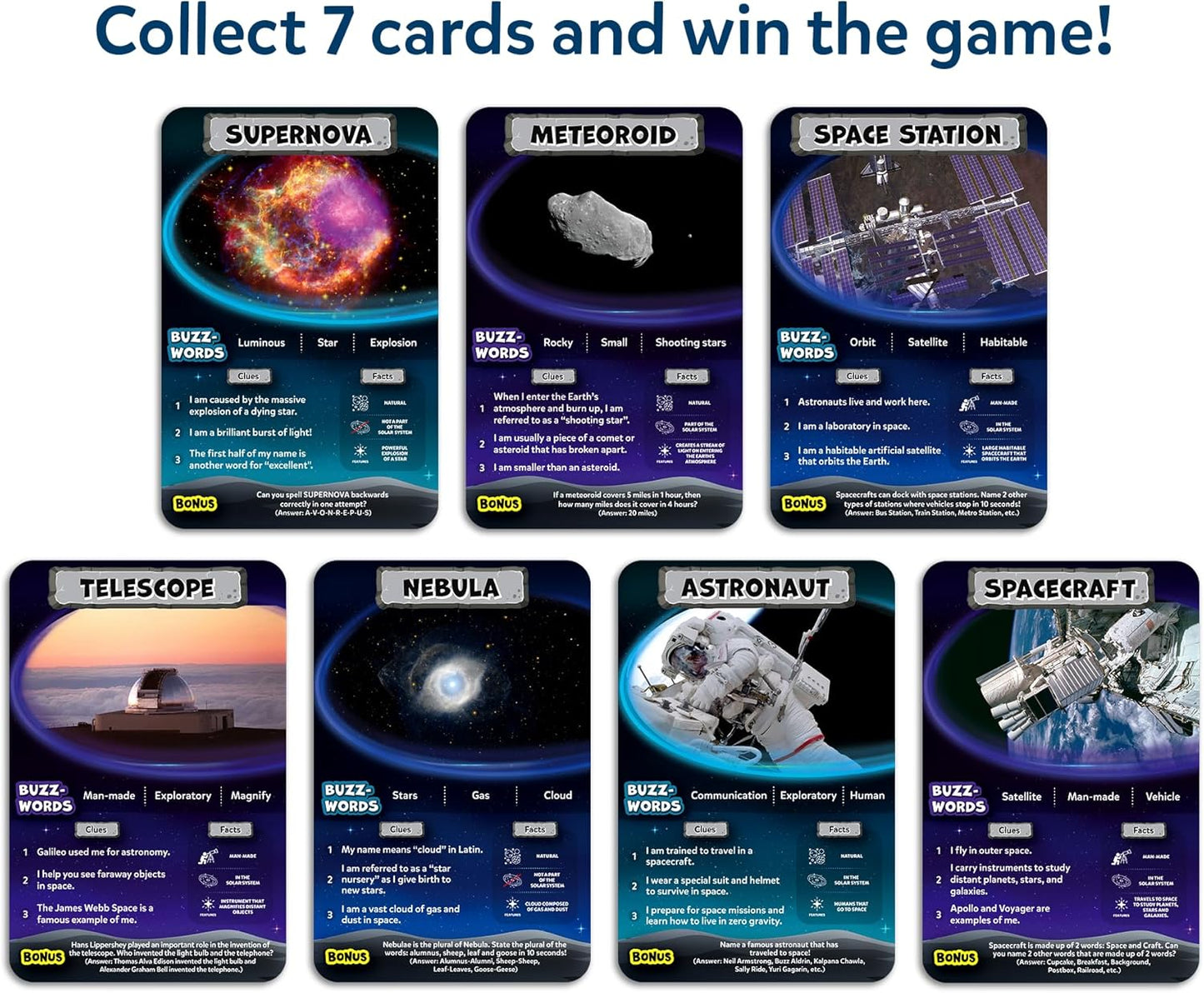 Skillmatics Guess in 10 NASA Space, Perfect for Boys, Girls, Kids & Families Who Love Card Games, Educational Toys, Travel Games, Gifts for Ages 8, 9, 10 and Up