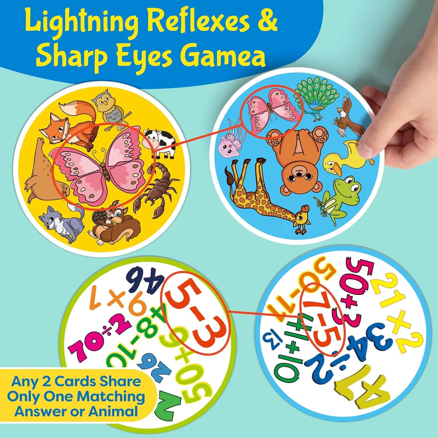 Edulok Memory Card Game, Kids Sight Word Piles Card Games, Animal Table Match Game for Toddlers, Indoor Recess Family Games, Preschool Classroom Reading Games, Homeschool Supplies