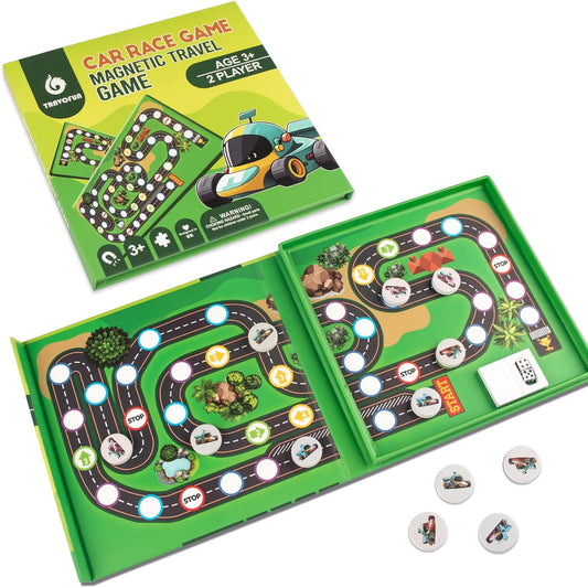 TRAVOFUN Magnetic Fishing Game Book - Travel Toys for Toddlers 3-5 - Car Road Trip Essentials & Airplane Activities for Kids - Montessori Learning Gift with 2 Poles & 27 Ocean Fish (Quiet & Portable)