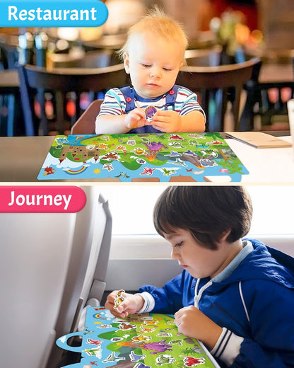 Benresive Reusable Sticker Books for Toddlers, Fun Travel Stickers for Kids, Toddler Sticker Book, Crafts Activities for Toddlers, 3 and Up Birthady Gifts - Vehicle