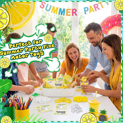 Skylety Lemonade Sensory Bin Fillers Spring Summer Homemade Lemon Stand Drink Role Play Sensory Bin Items Fine Motor Counting Sorting for Summer Activities Party Favors